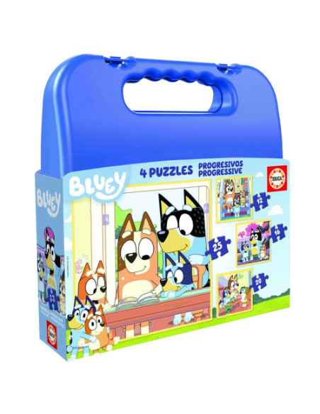 MALETA PUZZLES PROGRESIVOS BLUEY 12-16-20-25 EDUCA 19830