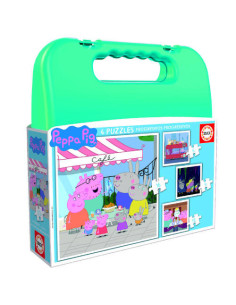 MALETA PUZZLES PROGRESIVOS PEPPA PIG 6-9-12-16 DE 3-5 AÑOS EDUCA BORRAS 18112