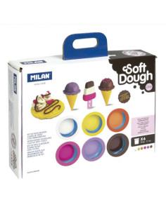 MALETÍN 6 BOTES PASTA BLANDA SOFT DOUGH DE 59GR + HERRAMIENTAS "HELADOS Y GOFRES" MILAN 913306ICW