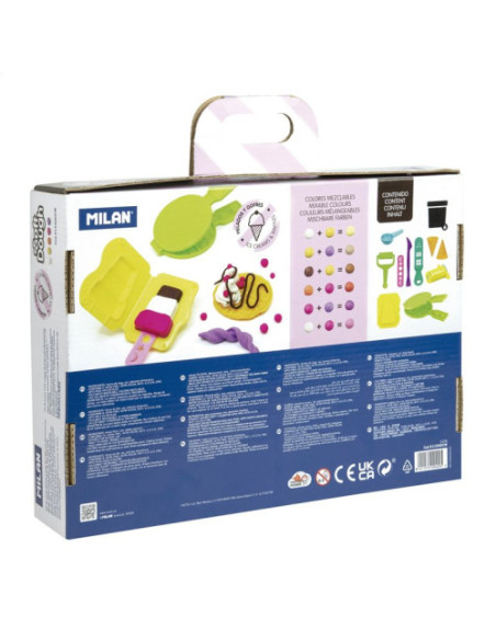 MALETÍN 6 BOTES PASTA BLANDA SOFT DOUGH DE 59GR + HERRAMIENTAS "HELADOS Y GOFRES" MILAN 913306ICW