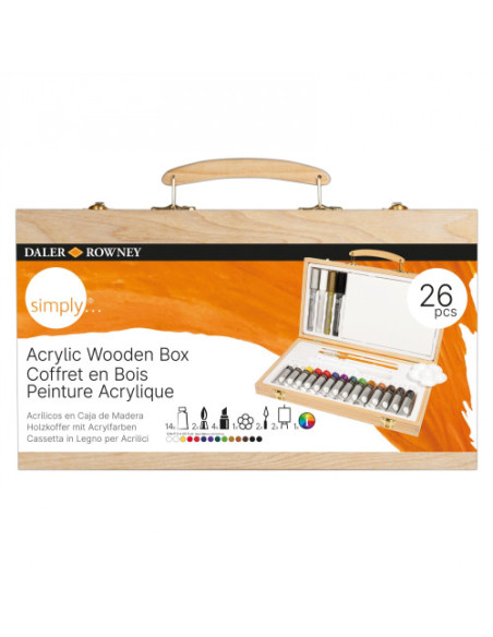 CAJA DE MADERA SET DE PINTURA ACRÍLICO DALER ROWNEY D12650055000