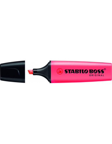 MARCADOR FLUORESCENTE BOSS ORIGINAL TRAZO 2/5MM. ROJO STABILO 70/40