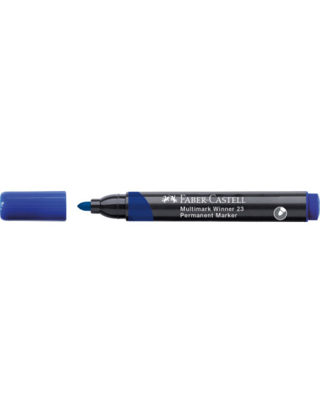 MARCADOR MULTIMARK WINNER 23 AZUL PUNTA CÓNICA Y SIN CLIP FABER CASTELL 453353