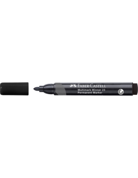 MARCADOR MULTIMARK WINNER 23 NEGRO PUNTA CÓNICA Y SIN CLIP FABER CASTELL 453397