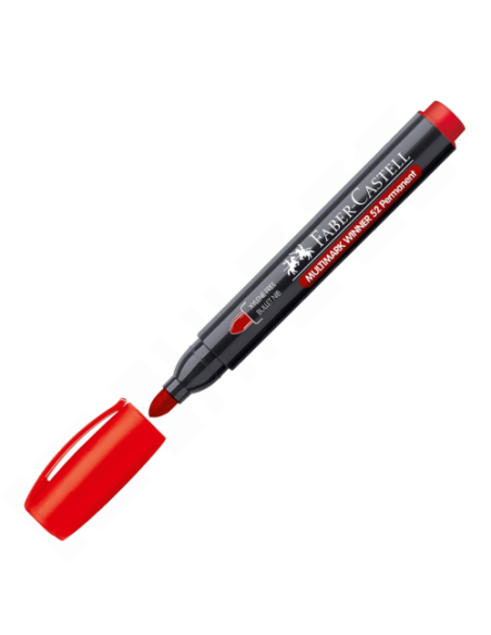 MARCADOR MULTIMARK WINNER 23 ROJO PUNTA CÓNICA Y SIN CLIP FABER CASTELL 453323