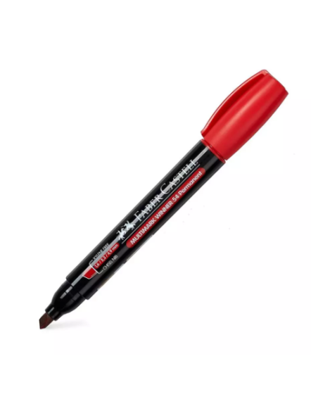 MARCADOR MULTIMARK WINNER 54-E ROJO PUNTA BISELADA Y SIN CLIP FABER CASTELL 153121