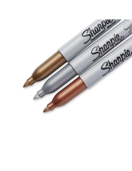 MARCADOR PERMANENT METÁLICOS BLISTER 3 PUNTA FINA ORO/PLATA/BRONCE SHARPIE 1986006