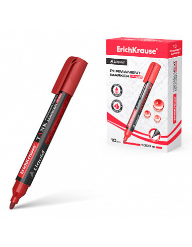 MARCADOR PERMANENTE CON TINTA LÍQUIDA LP-600 TINTA COLOR ROJO ERICH KRAUSE 48771