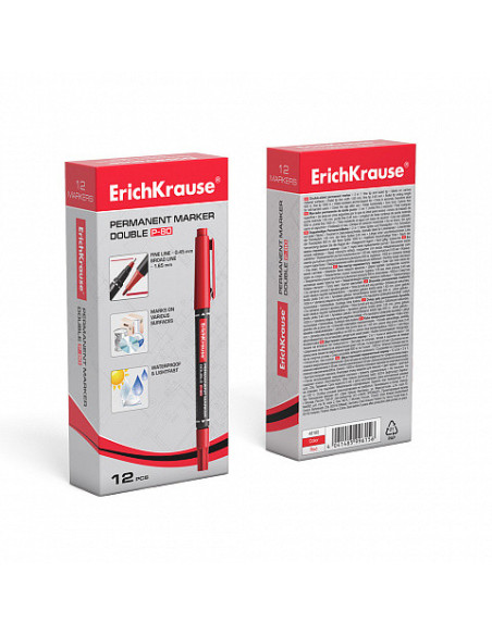 MARCADOR PERMANENTE DOBLE PUNTA DOUBLE P-80, COLOR AZUL ERICH KRAUSE 48184