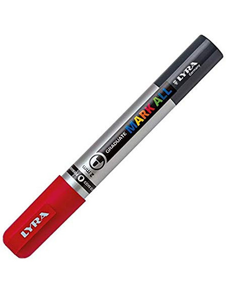 MARCADOR PERMANENTE MARK ALL ROJO 2 MM LYRA GROOVE L6820018