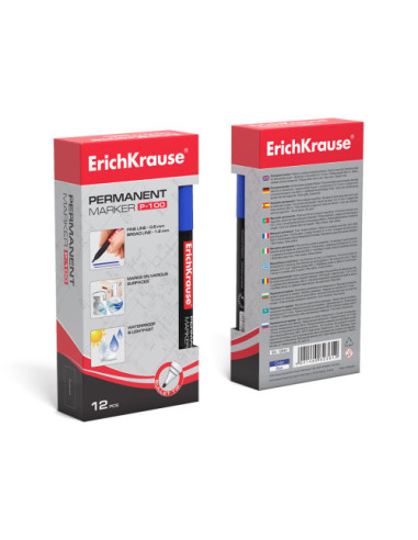 MARCADOR PERMANENTE P-100 AZUL ERICH KRAUSE 12842