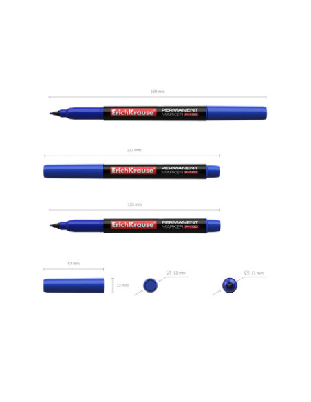 MARCADOR PERMANENTE P-100 AZUL ERICH KRAUSE 12842