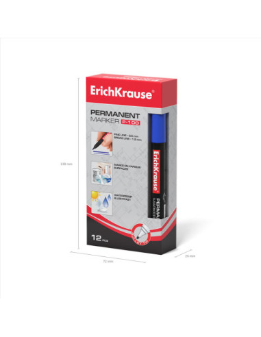 MARCADOR PERMANENTE P-100 AZUL ERICH KRAUSE 12842