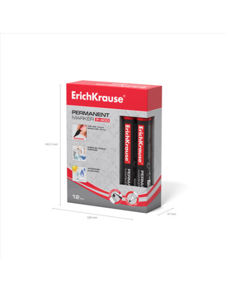 MARCADOR PERMANENTE P-400, COLOR: ROJO ERICH KRAUSE 30988