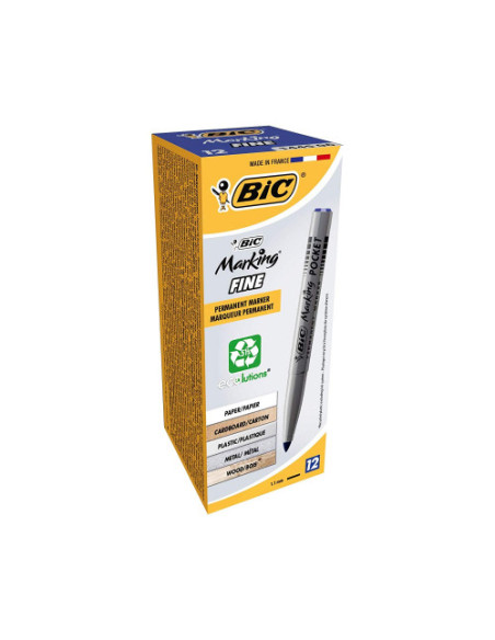 MARCADOR PERMANENTE POCKET 1445 TRAZO 1MM. COLOR AZUL BIC 8209011