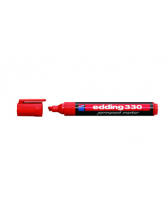 MARCADOR PERMANENTE PUNTA BISELADA 1-5MM 330 ROJO EDDING 330-02