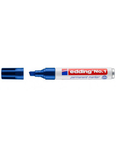 MARCADOR PERMANENTE PUNTA BISELADA 1-5MM Nº1 AZUL EDDING 1-03