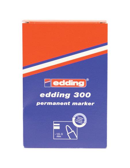 MARCADOR PERMANENTE PUNTA REDONDA 1.5-3MM 300 NEGRO EDDING 300-01