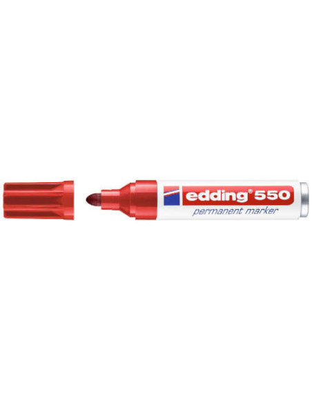 MARCADOR PERMANENTE PUNTA REDONDA 3-4MM 550 ROJO EDDING 550-02