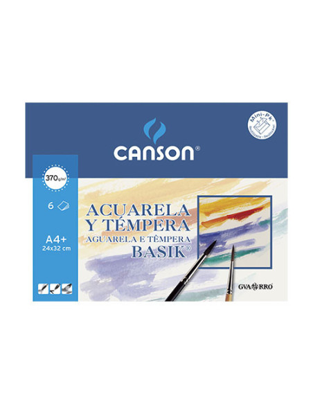MINIPACK 6 HOJAS ACUARELA 370G 24X32 GUARRO CANSON C200406347