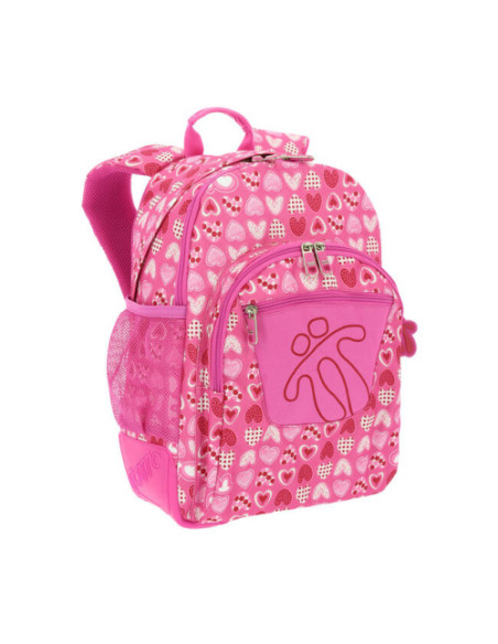 MOCHILA CRAYOLES REFUERZO CAUCHO+BOLSILLOS ROSA/CORAZONES TOTTO MA04ECO029-1710N-1I3