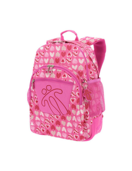 MOCHILA CRAYOLES REFUERZO CAUCHO+BOLSILLOS ROSA/CORAZONES TOTTO MA04ECO029-1710N-1I3