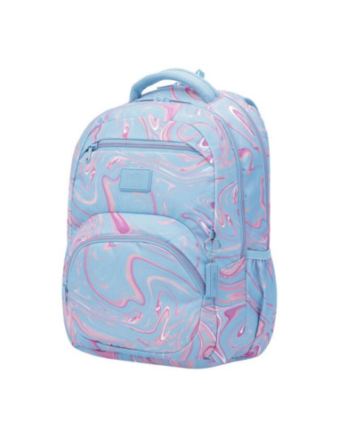 MOCHILA ECO-FRIENDLY ESTAMPADO VERDE Y ROSA -...