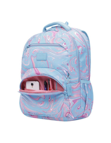 MOCHILA ECO-FRIENDLY ESTAMPADO VERDE Y ROSA -...