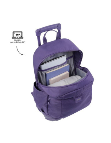 MOCHILA ESCOLAR CON RUEDAS COLOR AZUL MARINO -...