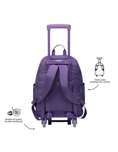 MOCHILA ESCOLAR CON RUEDAS COLOR AZUL MARINO -...