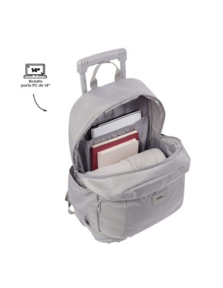MOCHILA ESCOLAR CON RUEDAS COLOR GRIS - TRIK TOTTO MA03TKI003-23100-G78