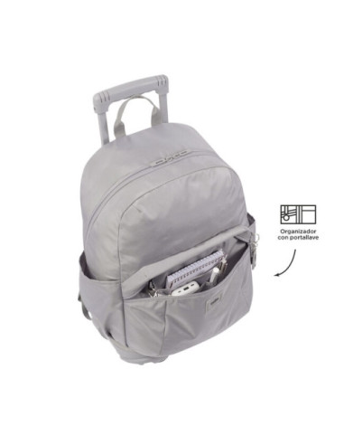 MOCHILA ESCOLAR CON RUEDAS COLOR GRIS - TRIK...