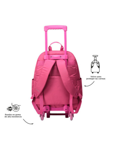 MOCHILA ESCOLAR CON RUEDAS COLOR ROSA - TRIK...