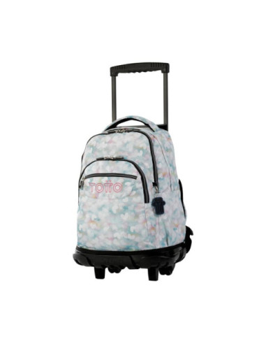 MOCHILA ESCOLAR CON RUEDAS CORAZONES PASTEL...