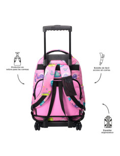 MOCHILA ESCOLAR CON RUEDAS GATOS ASTRONAUTAS TOTTO MA03ECO006-2310P-9I9 2