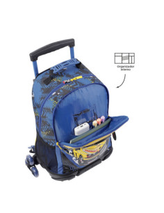 MOCHILA ESCOLAR CON RUEDAS GRANDE DE CARRERAS DE COCHES TOTTO MJ03VLC003-2310-6J7L 2