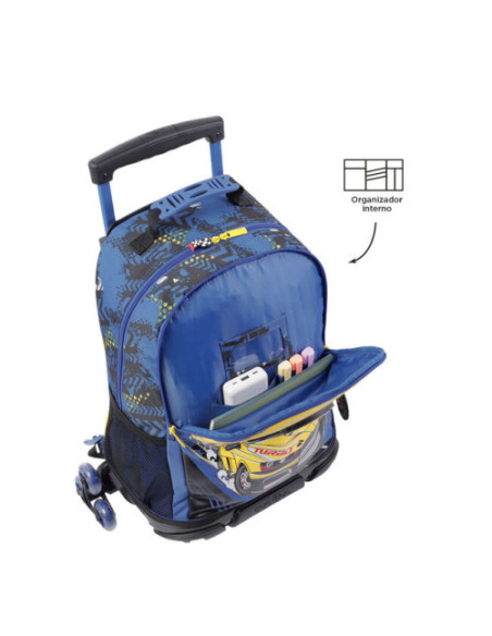 MOCHILA ESCOLAR CON RUEDAS GRANDE DE CARRERAS DE COCHES TOTTO MJ03VLC003-2310-6J7L