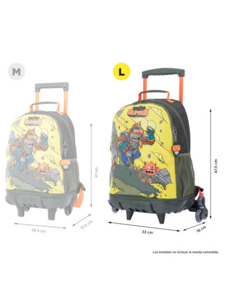 MOCHILA ESCOLAR CON RUEDAS GRANDE DE CARTOONS TOTTO MJ03BWM003-2310-4DJL