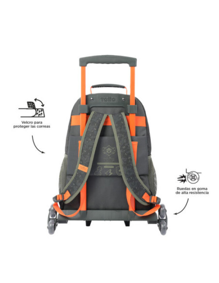 MOCHILA ESCOLAR CON RUEDAS GRANDE DE CARTOONS TOTTO MJ03BWM003-2310-4DJL