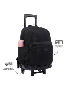 MOCHILA ESCOLAR CON RUEDAS GRANDE NEGRA - TRIK TOTTO MA03TKI003-22200-N01