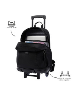 MOCHILA ESCOLAR CON RUEDAS GRANDE NEGRA - TRIK TOTTO MA03TKI003-22200-N01 2