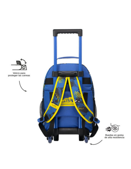 MOCHILA ESCOLAR CON RUEDAS MEDIANA DE CARRERAS DE COCHES TOTTO MJ03VLC005-2310-6J7M