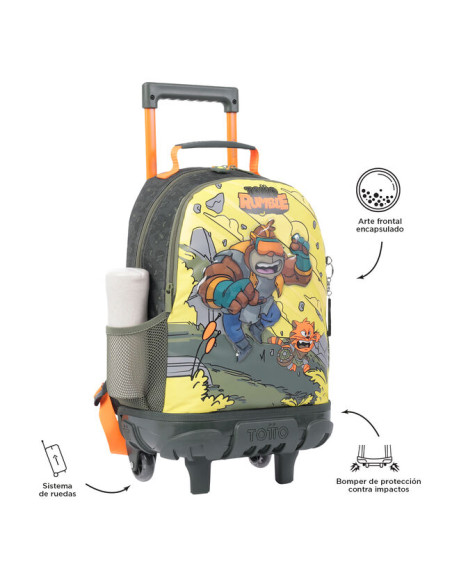 MOCHILA ESCOLAR CON RUEDAS MEDIANA DE CARTOONS TOTTO MJ03BWM005-2310-4DJM
