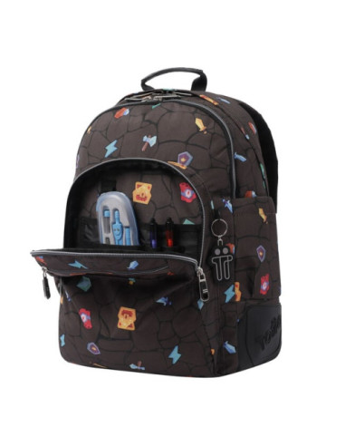 MOCHILA ESCOLAR ESTAMPADO VIDEOJUEGO - CRAYOLES...