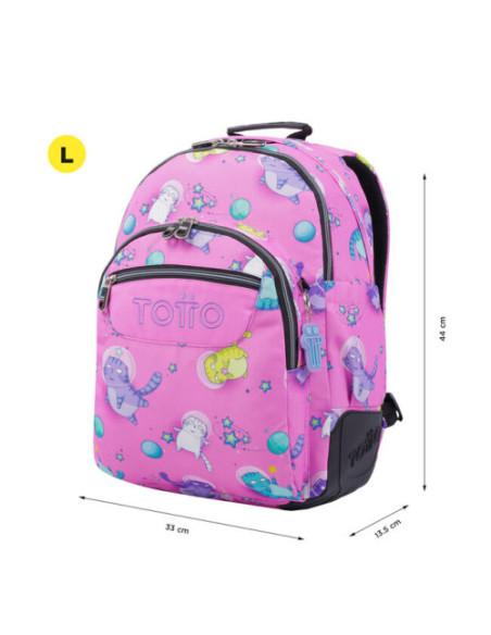 MOCHILA ESCOLAR GATOS ASTRONAUTAS TOTTO MA04ECO029-2310N-9I9