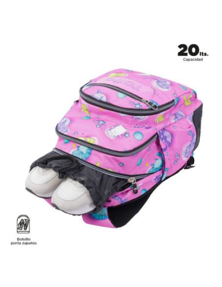 MOCHILA ESCOLAR GATOS ASTRONAUTAS TOTTO MA04ECO029-2310N-9I9