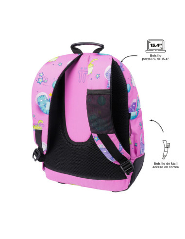 MOCHILA ESCOLAR GATOS ASTRONAUTAS TOTTO...