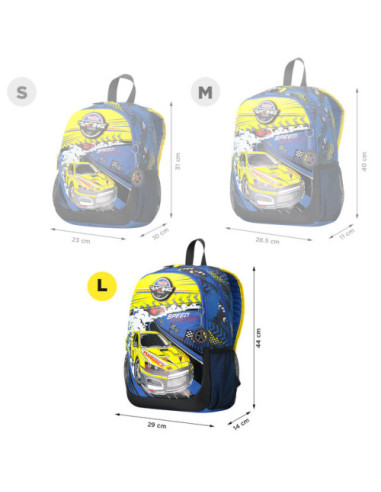 MOCHILA ESCOLAR GRANDE DE CARRERAS DE COCHES...