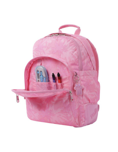 MOCHILA ESCOLAR PALMERAS ROSAS - CRAYOLES TOTTO...