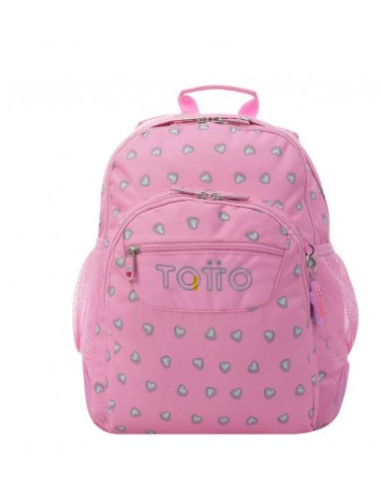 MOCHILA INFANTIL ROSA CORAZONES BOLSILLOS TOTTO MA04ECO029-2120N-7IU